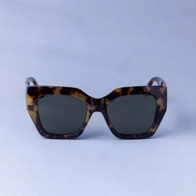 A New Day Women's Thick Square Tortoise Shell Sunglasses