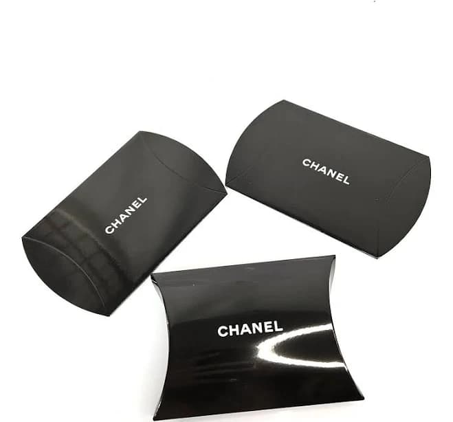 Authentic CHANEL Small Pillow Pack Empty Gift Box Container Set of 3, Black, 3.5"