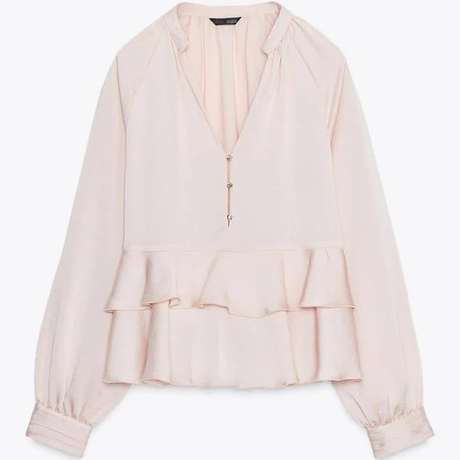 Zara Tied Ruffled Blouse