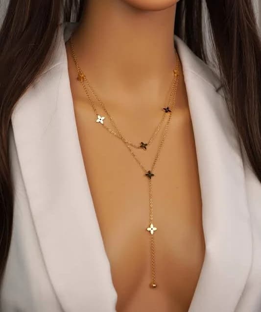 Stainless Steel Four Leaf Clover Necklace