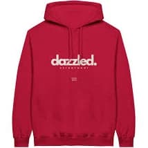 Pullover Hoodie - Dazzled White Writing - Red / S