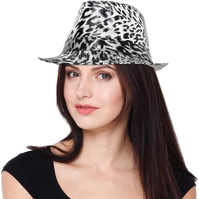 Leopard Print Fedora Hat