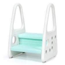 Costway Kids Step Stool Learning Helper w/Armrest for Kitchen Toilet Potty Training Blue : Target