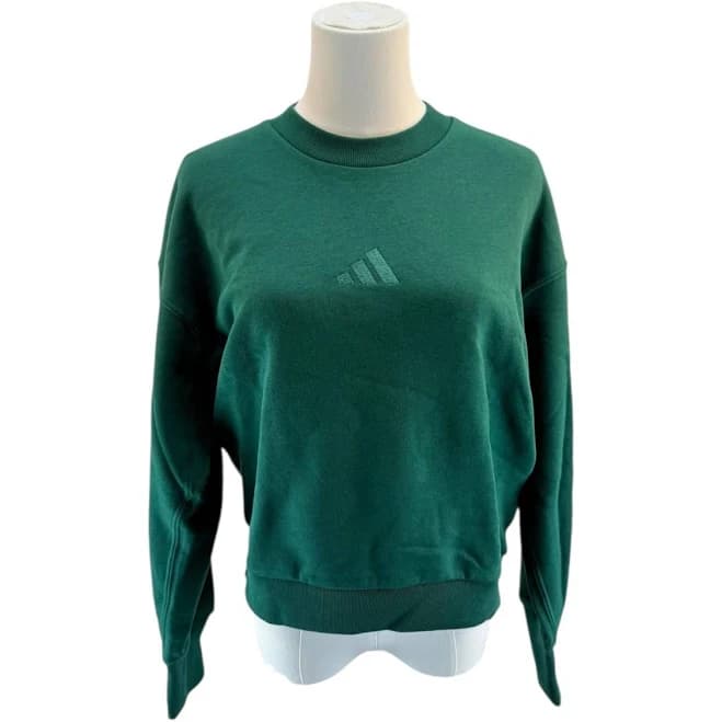 Adidas Womens All SZN Fleece Loose Sweatshirt Collegiate Green XS