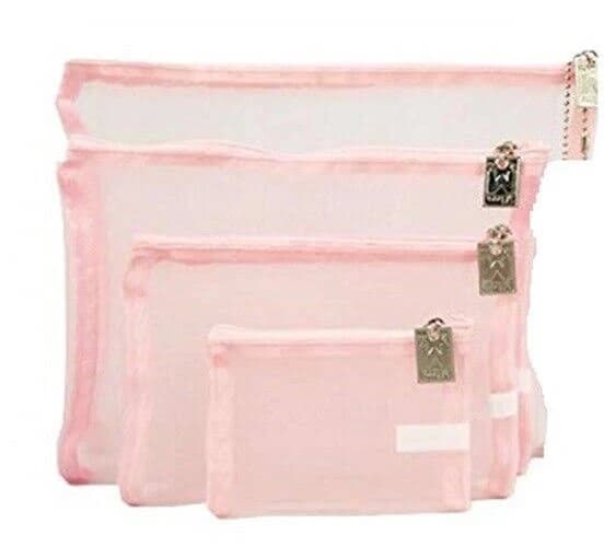 Mirra N Me Women's Mesh Zipper Bags (Set of 04)