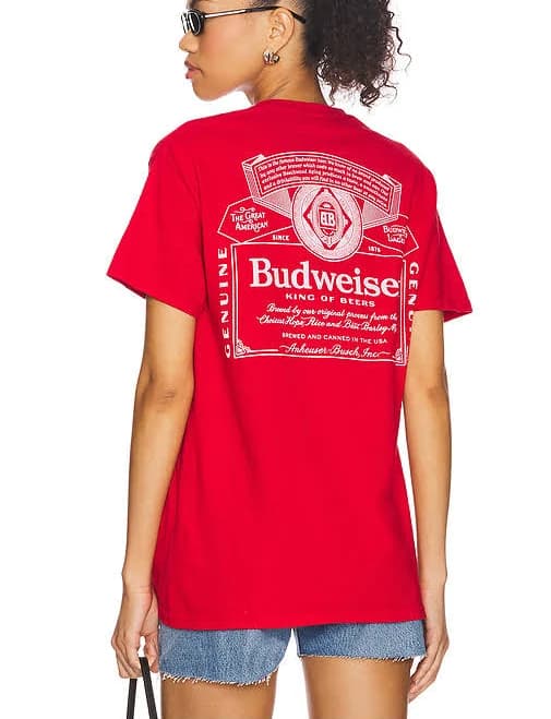 Men's Junk Food Budweiser Label Tee