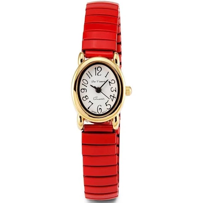 Ladies Gold Tone Red Adjustable Quartz Wristwatch