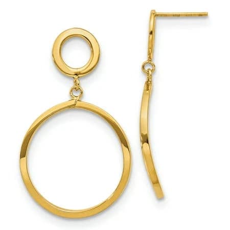 10 Karat Polished Round Dangle Post Earrings