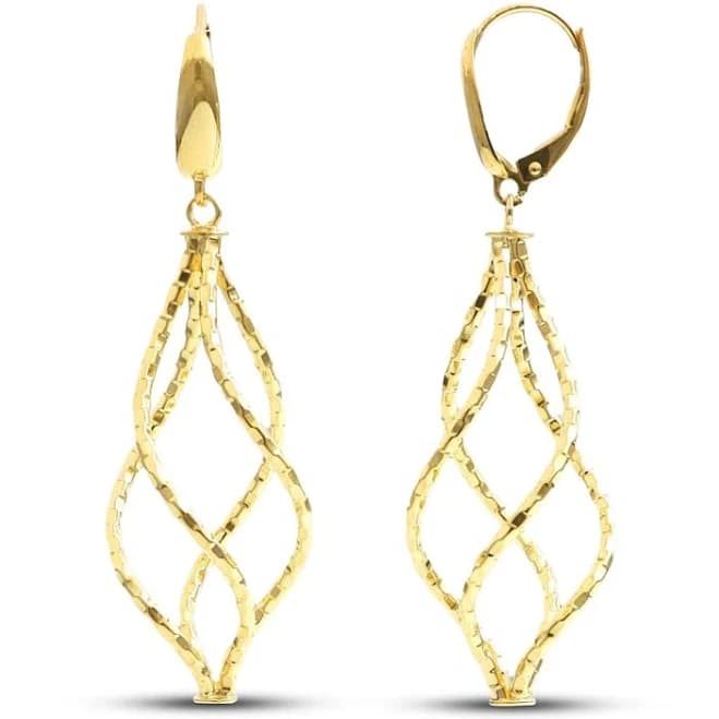 Jared 14K Yellow Gold Hollow Dangle Earrings