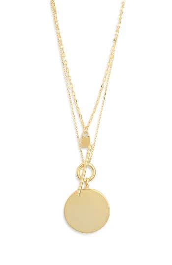 NORDSTROM RACK Set of 2 Demi Fine Disc Pendant Necklaces in Gold at Nordstrom Rack