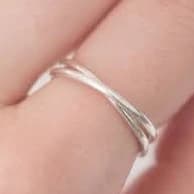 Sterling Silver Double Intertwined Criss Cross Ring