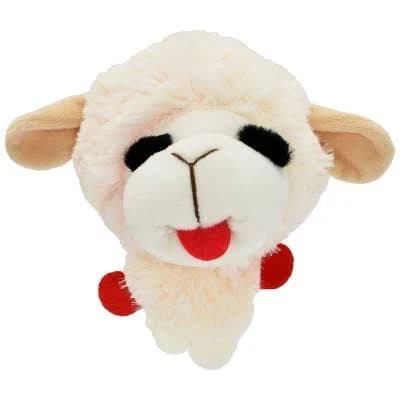 Multipet 5" Lamb Chop Knobby Noggins Dog Interactive Plush Toy