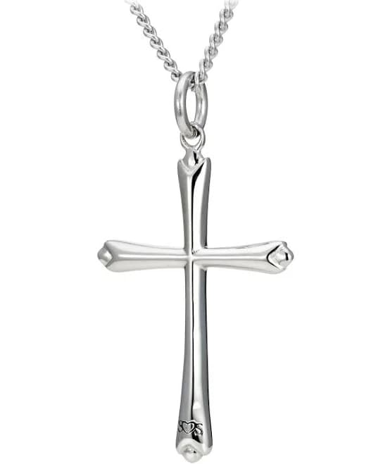 Women's shields of strength Thin Cross Necklace inscribed with John 19:30
