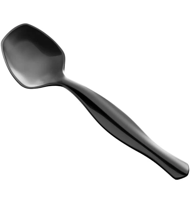 Choice 8 1/2" Black Disposable Plastic Serving Spoon - 72/Case