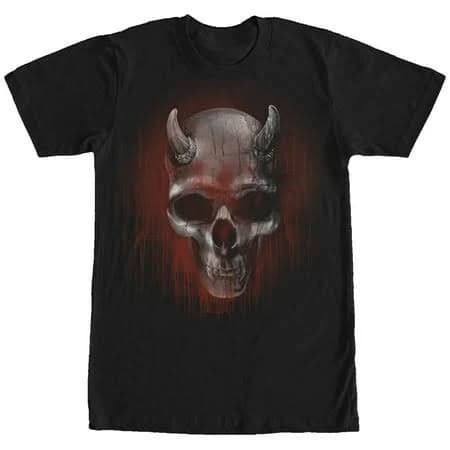 Lost Gods Men's Halloween Horned Skull Graphic T-Shirt