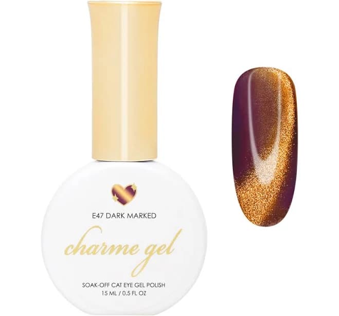 Charme Gel Cat Eye E47 Dark Marked | Plum Red Magnetic Gel Polish