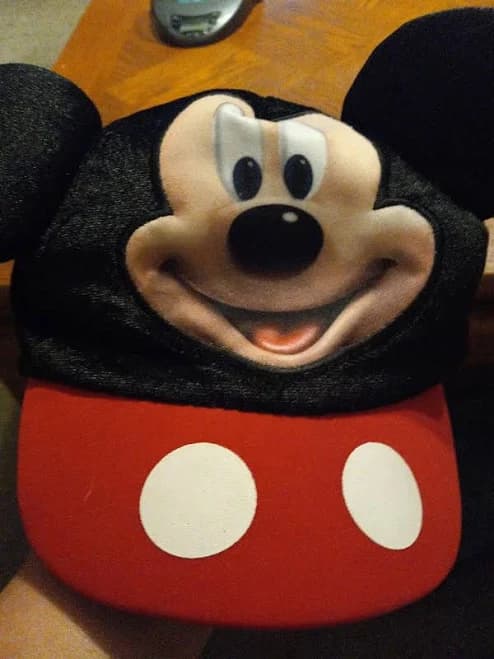 Disney Mickey Mouse Hat For Kids Black / Red With Ears.