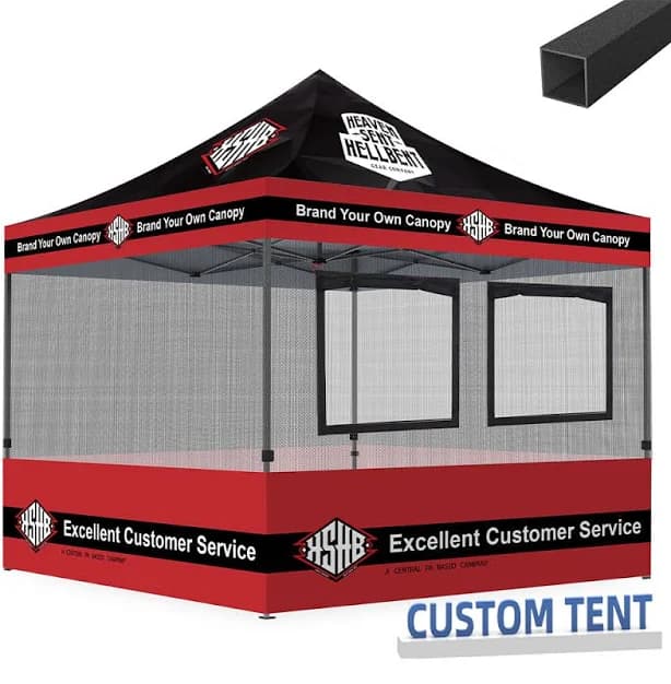 Custom Canopy Food Booth with Windows and Mesh