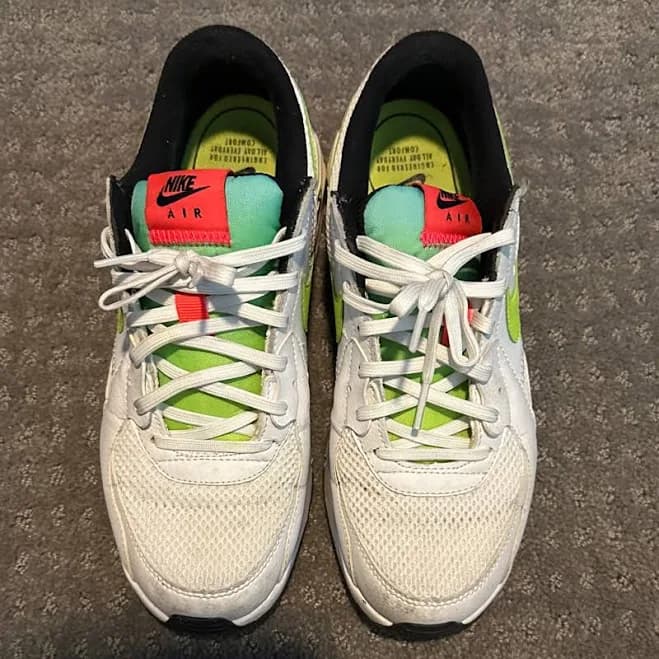 Nike Shoes | Nike Air White And Lime Green Sneakers With Red Accent | Color: Green/White | Size: 8 | Pm-39375853's Closet