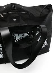 Off-White Logo-Print Mesh Tote Bag - Black | Editorialist