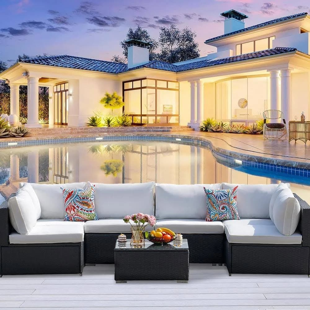 Tenleaf Modern & Comfortable 7-Piece Outdoor Sectional Set