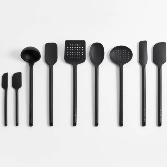 Crate & Barrel Black Silicone Utensils (Set of 9)