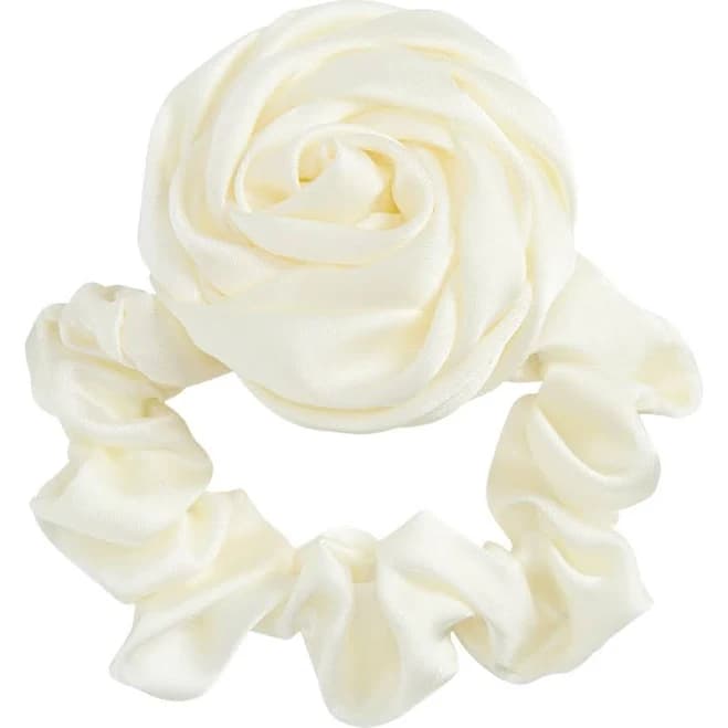 L. Erickson Harper Satin Flower Scrunchie Ponytail Holder