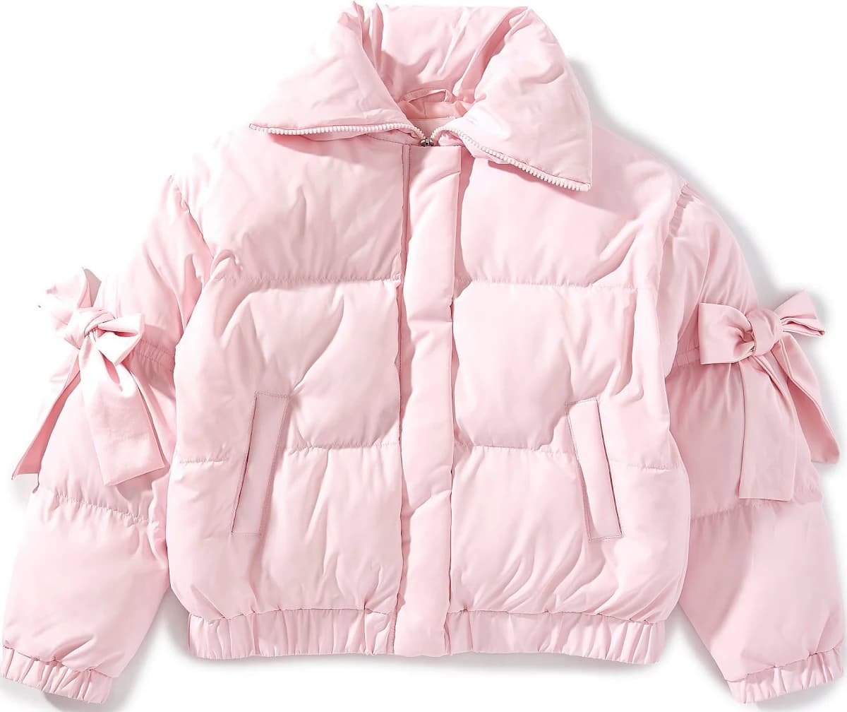 GB Big Girls Bow Sleeve Puffer Jacket