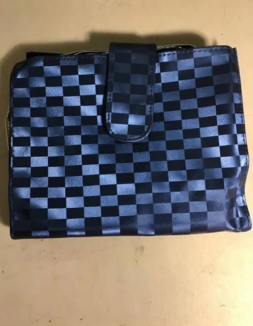Travel Makeup Bag, Cosmetic Bag Blue Checkered Makeup For Women Case