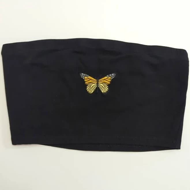 ZAFUL Monarch Butterfly Tube Top Size Medium - Women | Color: Black | Size: M