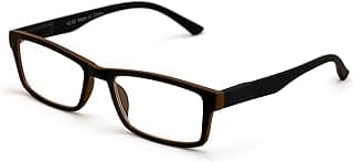 V.W.E. Men Lightweight Rectangular Readers Spring Hinge Matte Reading Glasses Frost Translucent