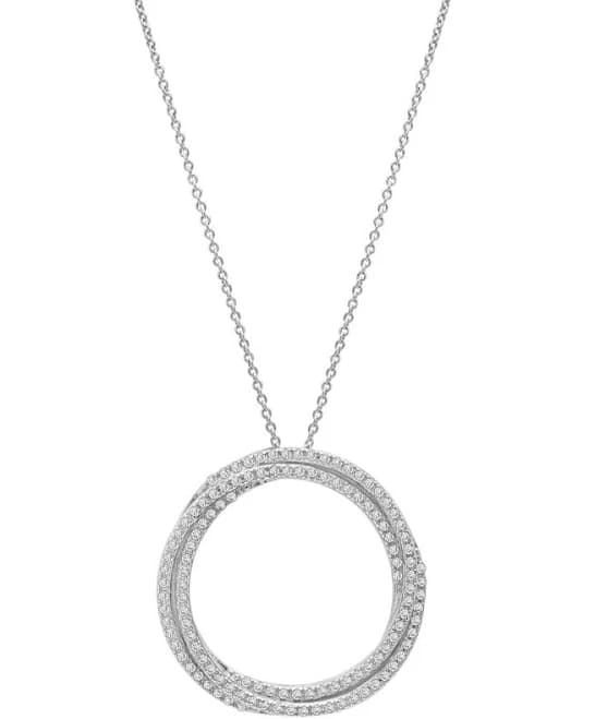 Macy's Sterling Silver Diamond Open Circle Pendant Necklace
