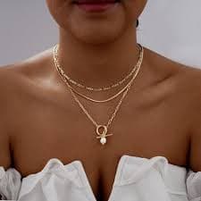 GOSFRY Necklaces Stack for Women,14K Gold Plated Simple Layered Choker Multilayer Pearl Cross Disc Circle Pendant Cuban Herringbone Snake Paperclip Chain Jewelry Gift - Walmart.com