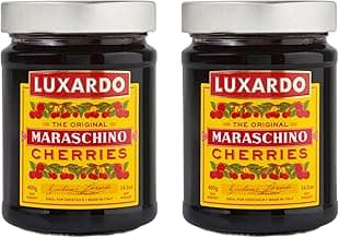 Luxardo Gourmet Cocktail Maraschino Cherries | for Old Fashioned, Manhattan and Desserts, 400G Jar. [Pack of 2]