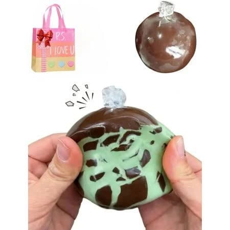 Crispy Stress Ball, Chocolate Squeeze Stress Balls with Wax Coating Slow Rebound Dough Ball