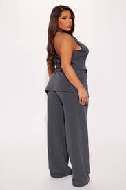 Shelly Vest Pant Set - Grey | Fashion Nova