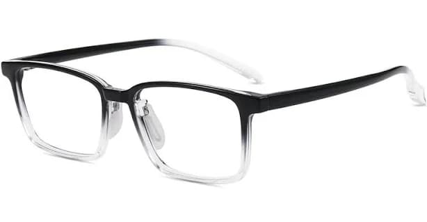 Firmoo Black Clear Rectangle Prescription Glasses Frame TR38040