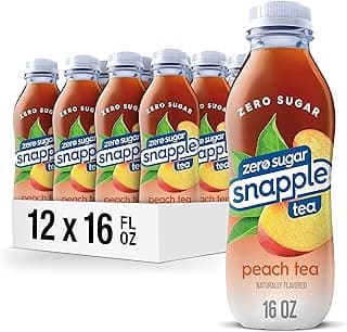 Zero Sugar Peach Tea, 16 fl oz recycled plastic bottle (Pack of 12)