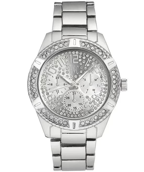 I.N.C. Men's Link Bracelet Watch with Crystals