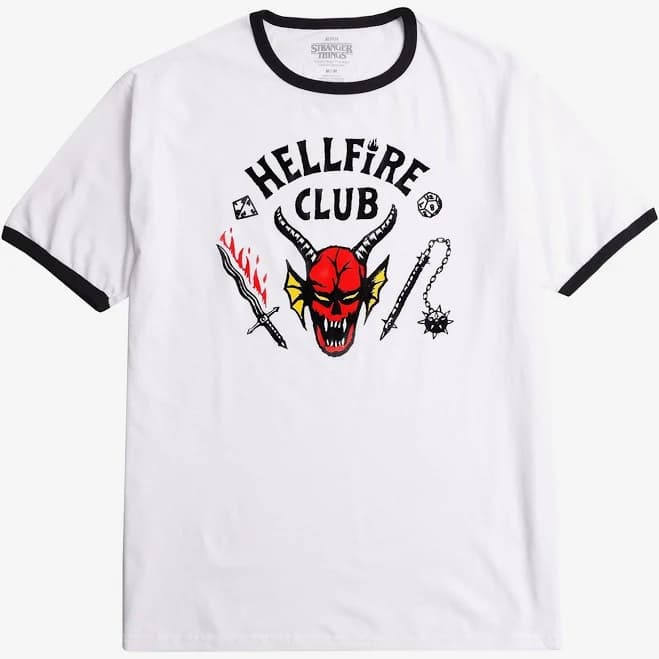 Stranger Things Hellfire Club Ringer Graphic T-Shirt