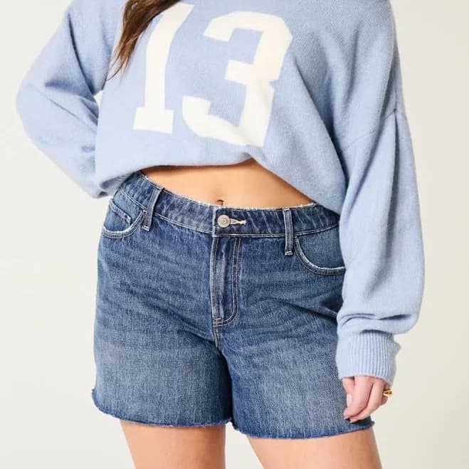 Hollister Women's High-Rise Relaxed Denim Shorts