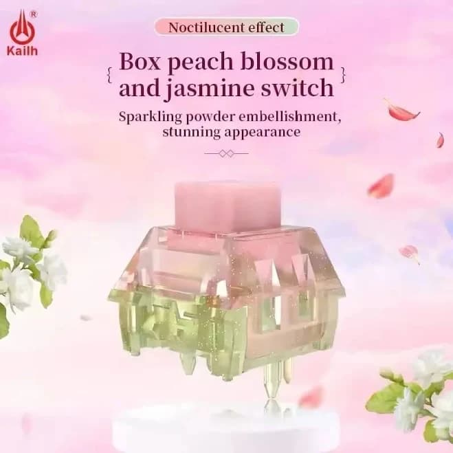 Kailh BOX Mechanical Keyboard Switch Peach Blossom and Jasmine Switch Linear Luminous Pink Green