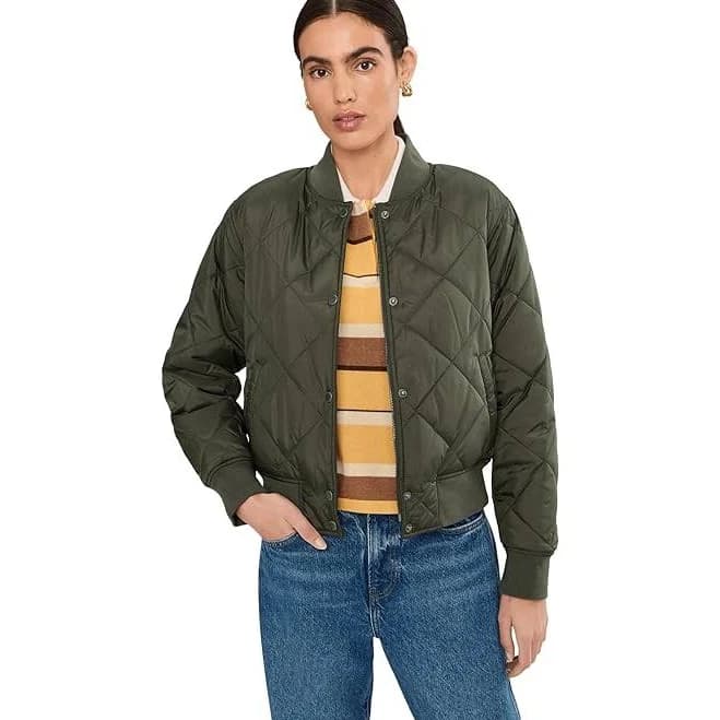 Levi's Women's Diamond Quilted Sherpa-Lined Bomber Jacket