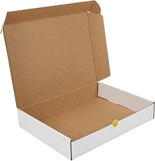 12x9x2 Shipping Boxes Set of 1, White Corrugated Cardboard Box for Packing, Mailing, Business