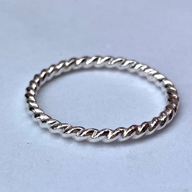 Sterling Silver Twisted Rope Stackable Band
