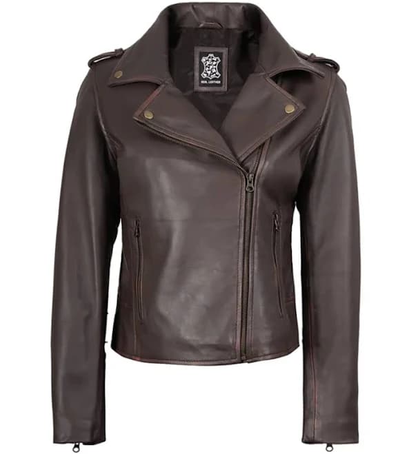 Women's Asymmetrical Zip Moto Leather Jacket