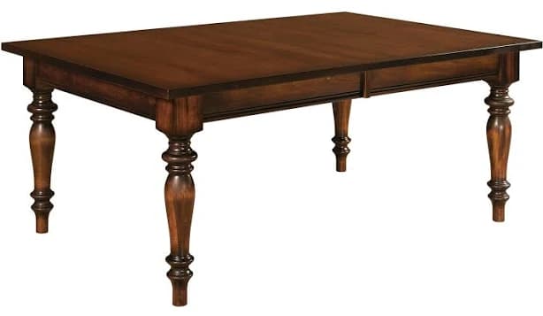 Amish Handcrafted Omaha Farmhouse Turned Leg Dining Table