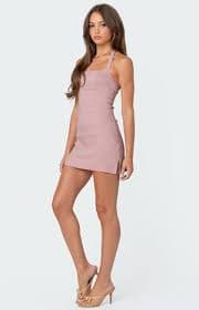 Edikted Side Slitted Halter Mini Dress | Pacsun