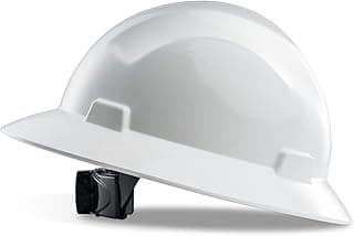 LANON White Full Brim Hard Hat, OSHA Construction Work Approved, HDPE Safety Helmet with 4 Point Adjustable Ratchet Suspension, Class E, G & C