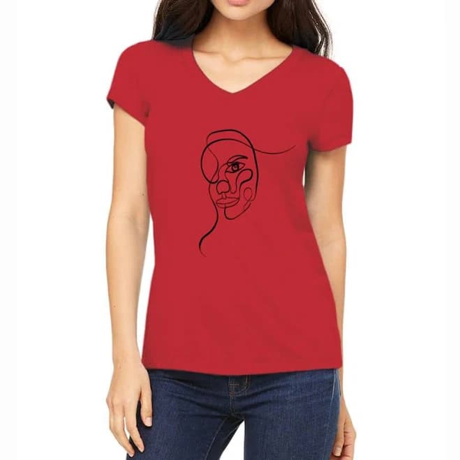 Artistshot Abstract Woman Face V-Neck T-Shirt